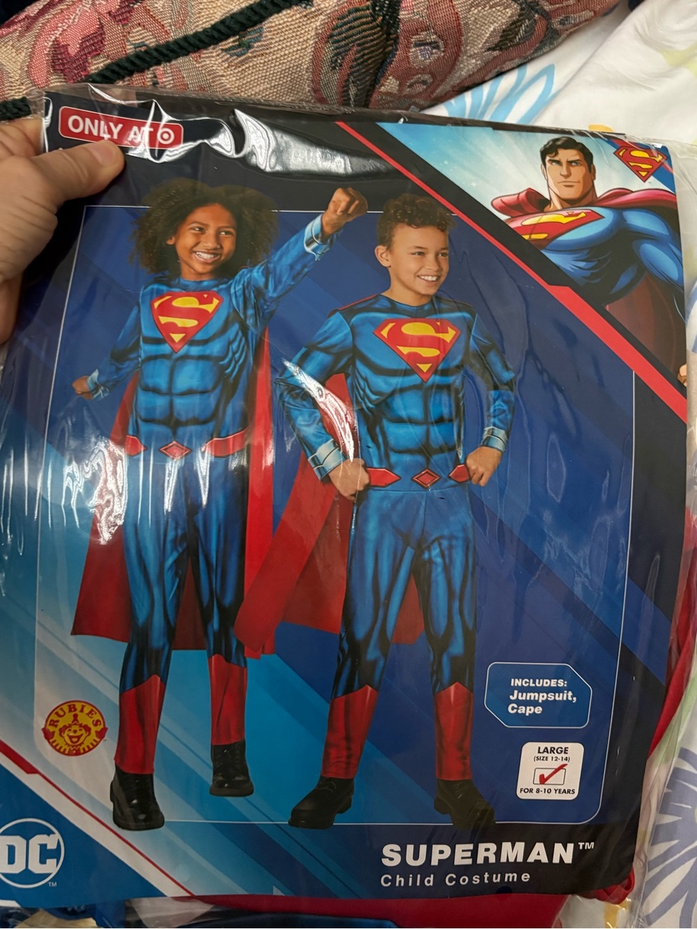 DC Superman Kids Blue & Red Costume - Includes Cape nwt